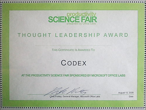 OfficeLabs Thought Leadership Award for Codex (full scan)