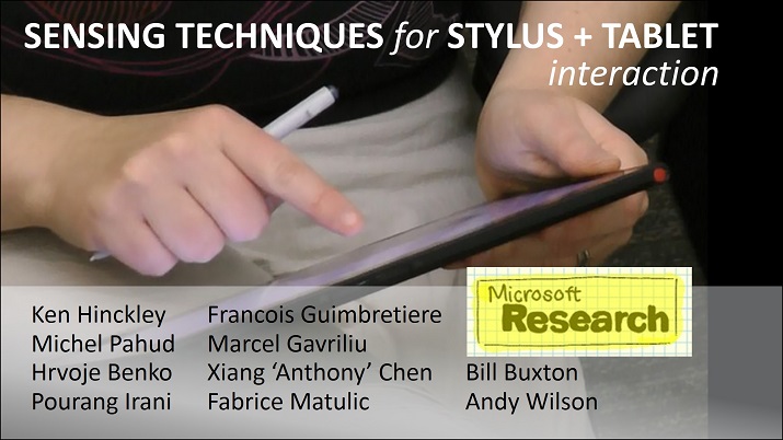 Title slide - sensing techniques for stylus + tablet interaction